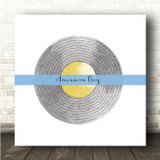 Estelle (feat. Kanye West) American Boy Grey Yellow Blue Square Vinyl Record Song Lyric Wall Art Canvas Framed Print