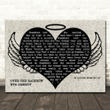 Eva Cassidy Over The Rainbow Heart Angel Wings Halo Memorial Song Lyric Wall Art Canvas Framed Print