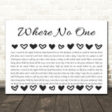 Elvis Presley Where No One Stands Alone Hearts Black & White In Row Song Lyric Wall Art Canvas Framed Print