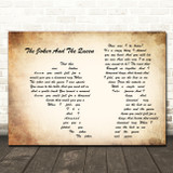 Ed Sheeran The Joker And The Queen Man Lady Couple Song Lyric Wall Art Canvas Framed Print