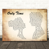 Enya Only Time Man Lady Couple Song Lyric Wall Art Canvas Framed Print