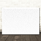 Ed Sheeran Thinking Out Loud Landscape Smudge White Grey Wedding Photo Song Lyric Wall Art Canvas Framed Print