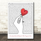 Edward Sharpe & The Magnetic Zeros Home Line Art Hand & Heart Song Lyric Wall Art Canvas Framed Print
