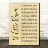 Erasure A Little Respect Rustic Script Song Lyric Wall Art Canvas Framed Print
