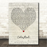 Ed Sheeran Celestial Script Heart Song Lyric Wall Art Canvas Framed Print