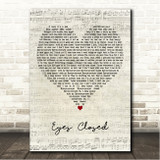 Ed Sheeran Eyes Closed Script Heart Song Lyric Wall Art Canvas Framed Print
