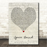 Eminem Space Bound Script Heart Song Lyric Wall Art Canvas Framed Print