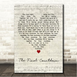 Europe The Final Countdown Script Heart Song Lyric Wall Art Canvas Framed Print