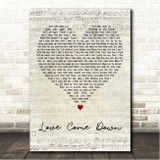 Evelyn Champagne King Love Come Down Script Heart Song Lyric Wall Art Canvas Framed Print