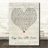Exile Kiss You All Over Script Heart Song Lyric Wall Art Canvas Framed Print