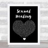 Marvin Gaye Sexual Healing Black Heart Song Lyric Quote Music Print