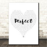 Ed Sheeran Perfect Simple Heart Pale Grey Song Lyric Wall Art Canvas Framed Print