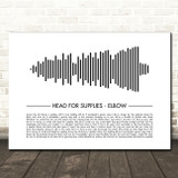 Elbow Head for Supplies Sound Wave Minimal Song Lyric Wall Art Canvas Framed Print