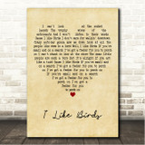 Eels ft. Jim Lang I Like Birds Vintage Heart Song Lyric Wall Art Canvas Framed Print