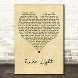 Elderbrook & Bob Moses Inner Light Vintage Heart Song Lyric Wall Art Canvas Framed Print