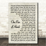 Elvis Presley One Pair of Hands Vintage Script Song Lyric Wall Art Canvas Framed Print