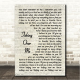 Evanescence Taking Over Me Vintage Script Song Lyric Wall Art Canvas Framed Print