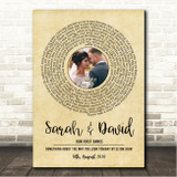 Elton John Something About The Way You Look Tonight Vintage Vinyl Record Wedding First Dance Photo Song Lyric Wall Art Canvas Framed Print