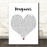 Ed Sheeran Penguins White Heart Song Lyric Wall Art Canvas Framed Print