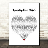 Edwin Starr Twenty-Five Miles White Heart Song Lyric Wall Art Canvas Framed Print