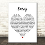 Ella Mai Easy White Heart Song Lyric Wall Art Canvas Framed Print