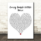 Emeli Sandé Every Single Little Piece White Heart Song Lyric Wall Art Canvas Framed Print