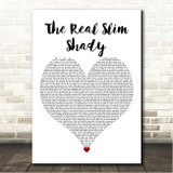 Eminem The Real Slim Shady White Heart Song Lyric Wall Art Canvas Framed Print