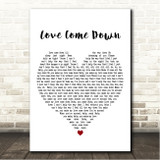 Evelyn Champagne King Love Come Down White Heart Song Lyric Wall Art Canvas Framed Print