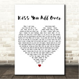 Exile (Band) Kiss You All Over White Heart Song Lyric Wall Art Canvas Framed Print