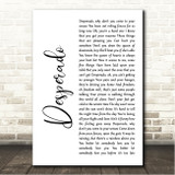 Eagles Desperado White Script Song Lyric Wall Art Canvas Framed Print