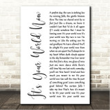 Eagles It's Your World Now White Script Song Lyric Wall Art Canvas Framed Print