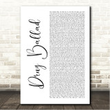 Eminem Drug Ballad White Script Song Lyric Wall Art Canvas Framed Print