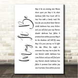 Enya May It Be White Script Song Lyric Wall Art Canvas Framed Print