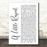 Erasure A Little Respect White Script Song Lyric Wall Art Canvas Framed Print