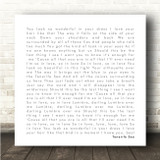 Ed Sheeran Tenerife Sea White Square Simple Script Song Lyric Wall Art Canvas Framed Print