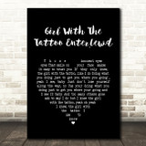 Miguel Girl With The Tattoo Enter.Lewd Black Heart Song Lyric Quote Music Print