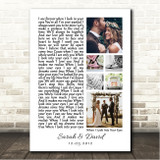 Firehouse When I Look Into Your Eyes 3 or 6 Square Wedding Photos White Side Script Song Lyric Wall Art Canvas Framed Print