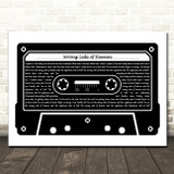 Five Finger Death Punch Wrong Side of Heaven Black & White Music Cassette Tape Song Lyric Wall Art Canvas Framed Print