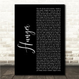 Florence + The Machine Hunger Black Script Song Lyric Wall Art Canvas Framed Print