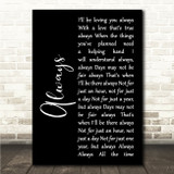 Frank Sinatra Always Black Script Song Lyric Wall Art Canvas Framed Print