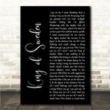 Future Islands King of Sweden Black Script Song Lyric Wall Art Canvas Framed Print