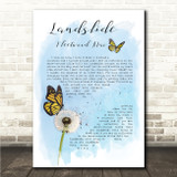 Fleetwood Mac Landslide Butterfly & Dandelion Blue Song Lyric Wall Art Canvas Framed Print