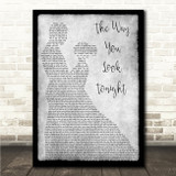 Frank Sinatra The Way You Look Tonight Grey Man Lady Dancing Song Lyric Wall Art Canvas Framed Print