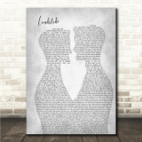 Fleetwood Mac Landslide Two Men Gay Couple Wedding Grey Song Lyric Wall Art Canvas Framed Print