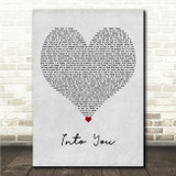 Fabolous Into You Grey Heart Song Lyric Wall Art Canvas Framed Print