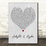Five Finger Death Punch Jekyll and Hyde Grey Heart Song Lyric Wall Art Canvas Framed Print