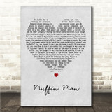 Frank Zappa Muffin Man Grey Heart Song Lyric Wall Art Canvas Framed Print