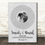 Forest Blakk If You Love Her feat. Meghan Trainor Grey Vinyl Record Wedding First Dance Photo Song Lyric Wall Art Canvas Framed Print