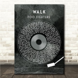 Foo Fighters Walk Grunge Grey Vinyl Record Song Lyric Wall Art Canvas Framed Print