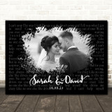 Fine Young Cannibals She Drives Me Crazy Landscape Smudge Black Grey Wedding Photo Song Lyric Wall Art Canvas Framed Print